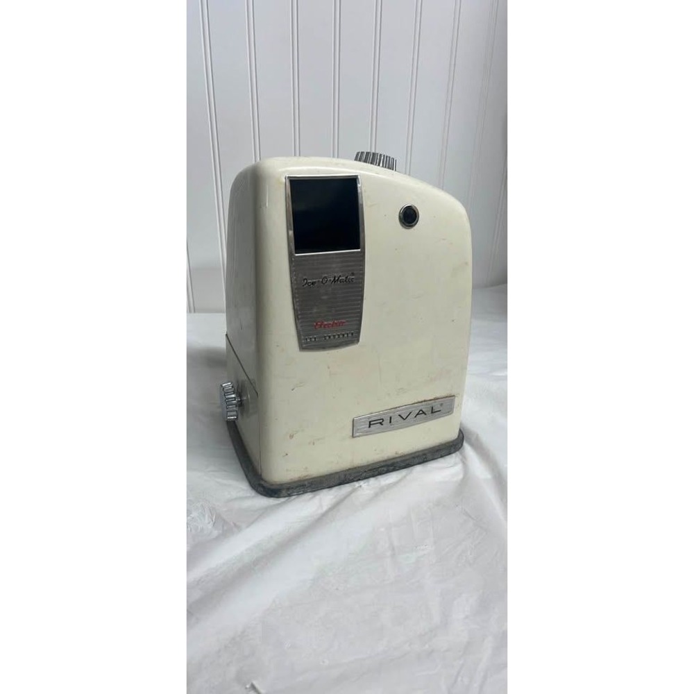 Vintage Rival Ice-O-Matic Electric Ice Crusher Cream Chrome Retro Model 800